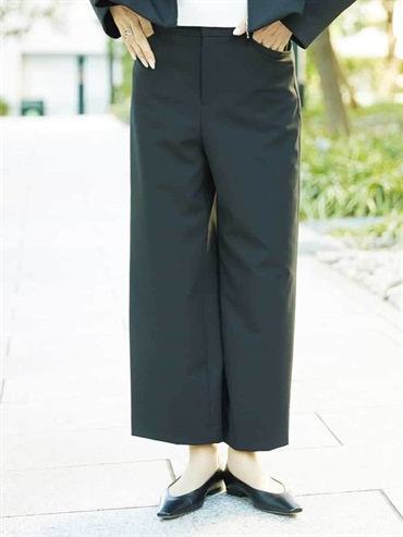 【2WAY彈性】經典寬褲[日本製](黑色(94)/38)