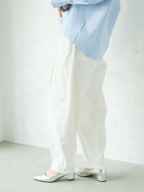 Taslan斜紋寬鬆直筒褲(白色(90)/38)