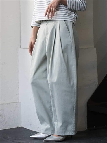 斜紋棉布繭型褲(淺綠色(30)/38)