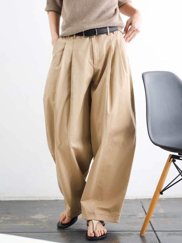 斜紋棉布繭型褲