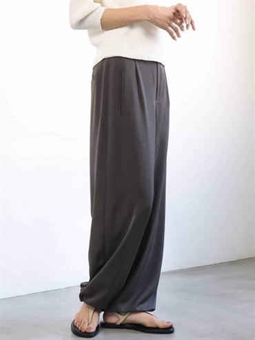 【Relax Bottom】霧面緞面寬褲(深灰色(93)/38)
