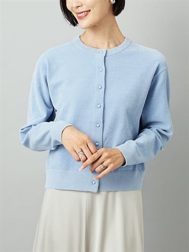 短版針織開襟衫[雪尼爾紗](天藍色(50)/38)