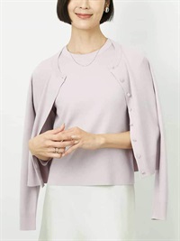 合身圓領針織開襟衫[成套搭配]