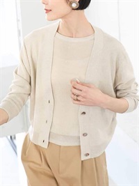 亮片V領針織開襟衫[成套搭配]