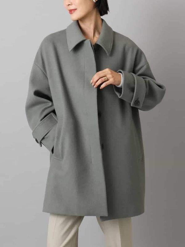 Super100羊毛立領大衣