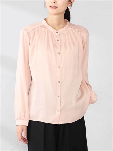 2WAY立領襯衫上衣(粉紅色(03)/34)