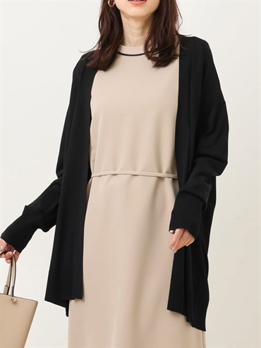 絲滑觸感夏季針織開襟外套(黑色(94)/36)