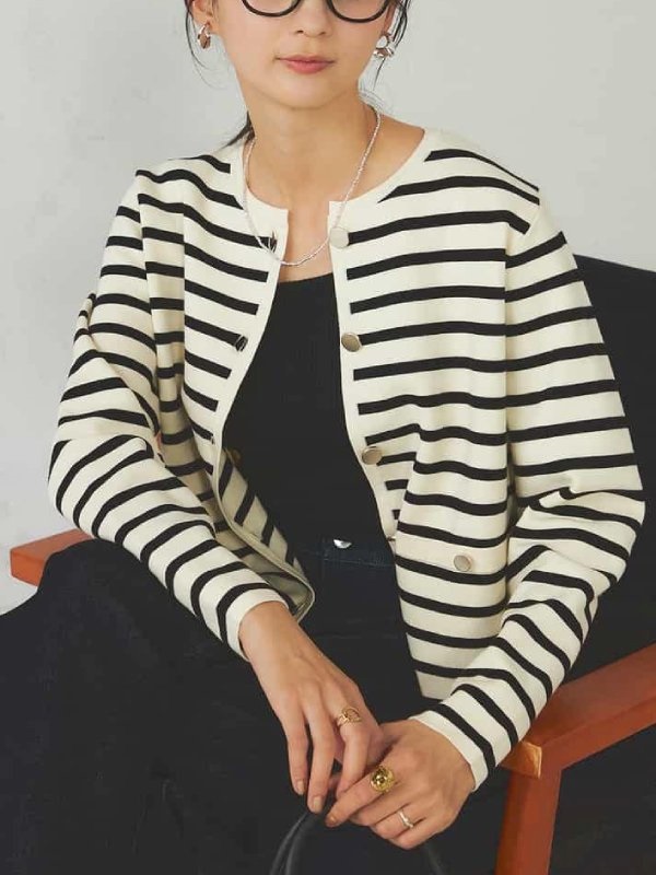 金屬釦針織開襟外套