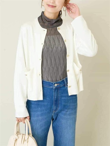 米蘭羅紋針織開襟外套