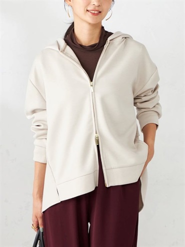 背後荷葉拼接立體布連帽外套(深咖啡色(89)/36)