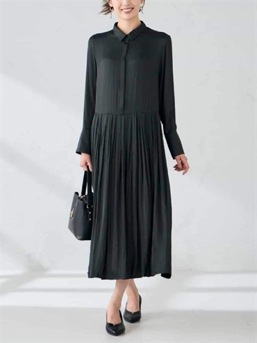 腰部剪接澎裙洋裝(深灰色(93)/38)