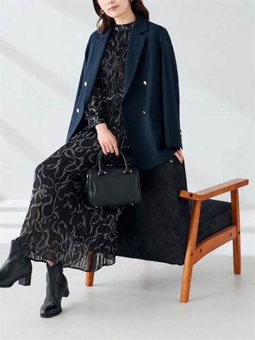 隨機摺紋洋裝(黑色(94)/38)