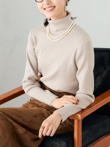 羅紋高領針織上衣