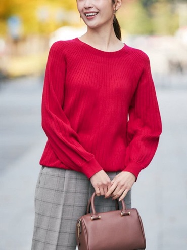 造型針織衫(玫紅色(05)/36)