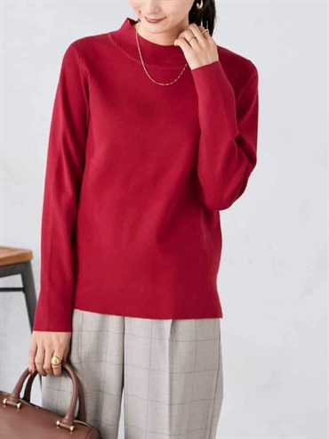 小高領針織上衣(玫紅色(05)/36)