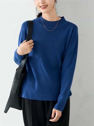小高領針織上衣(藍色(55)/36)