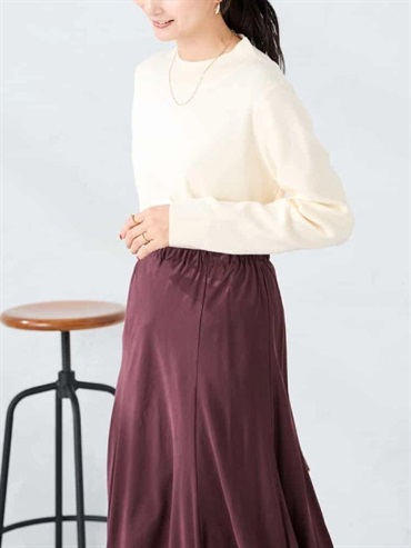 小高領針織上衣(米白色(80)/36)