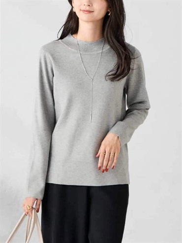 小高領針織上衣(灰色(92)/36)