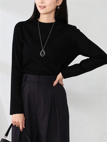 小高領針織上衣(黑色(94)/36)