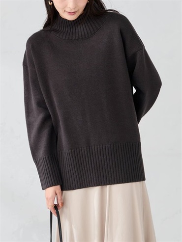 後開衩針織上衣(深灰色(93)/36)