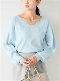 花卉刺繡針織上衣