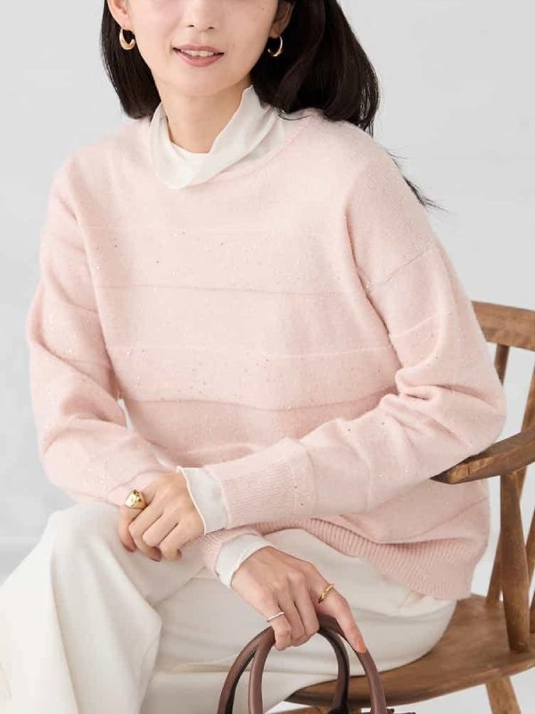 亮片條紋針織衫