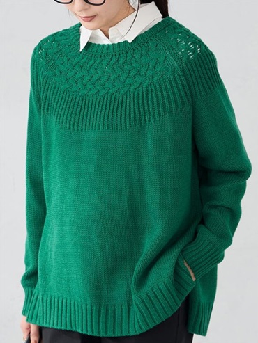 麻花針織毛衣(綠色(35)/38)