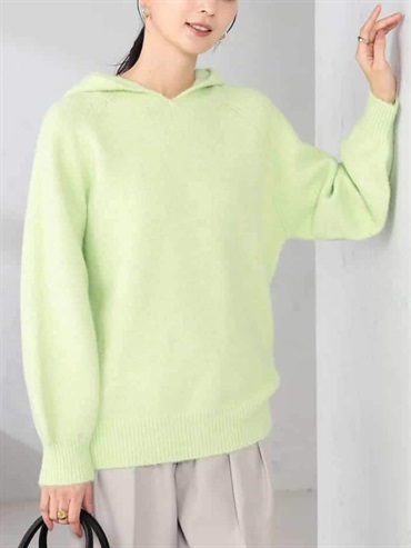 絨毛針織連帽衫(淺綠色(30)/38)