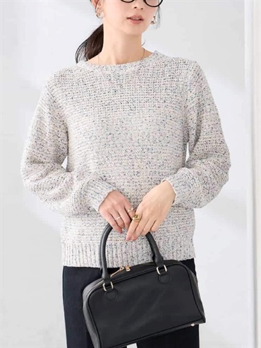 混色紗線針織上衣(天藍色(50)/38)