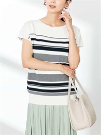 法式袖舒適夏季針織衫