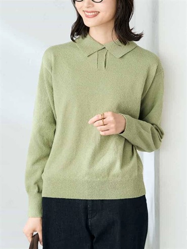 有領開襟針織衫