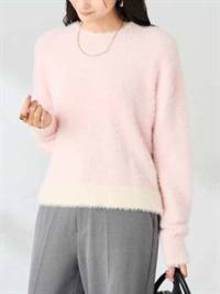 羽毛紗雙色針織上衣