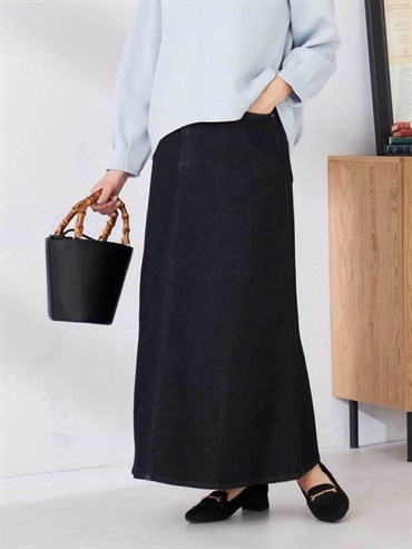 A字牛仔裙(海軍藍(57)/36)