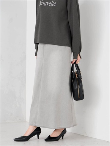 A字牛仔裙(淺灰色(91)/36)