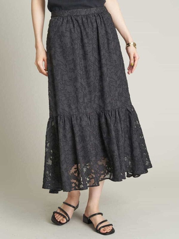 緹花面料層疊裙