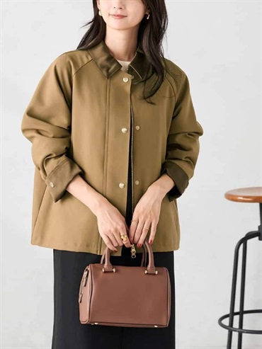 立領短版外套(摩卡色(84)/36)