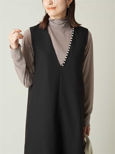 透明雪紡紗高領內搭上衣(摩卡色(84)/36)