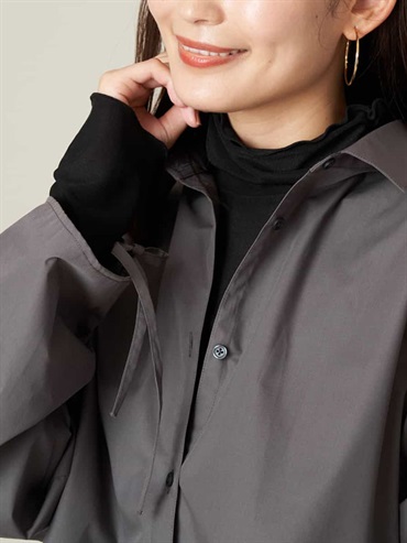 透明雪紡紗高領內搭上衣(黑色(94)/36)