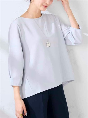 光澤波紋七分袖上衣