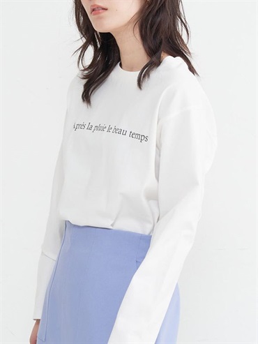 基本款字母長袖上衣(白色(90)/36)