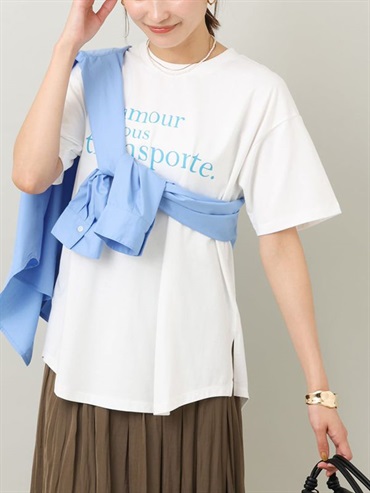 文字標語上衣(白色(90)/36)