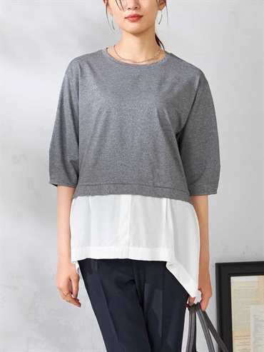 拼接金屬紗線感上衣