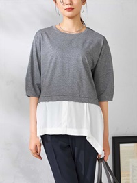 拼接金屬紗線感上衣