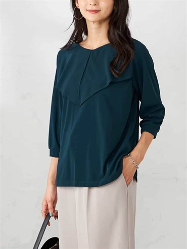 雪紡荷葉邊上衣(綠色(35)/36)