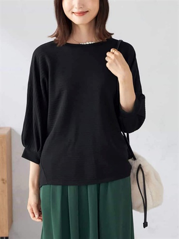 條紋寬袖上衣(黑色(94)/36)