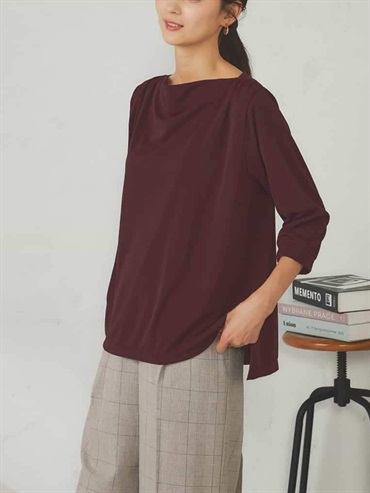 垂褶領上衣(深紅色(77)/38)