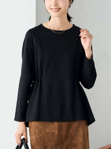側抽繩造型上衣(黑色(94)/36)