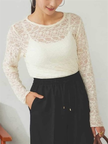 彈性蕾絲上衣