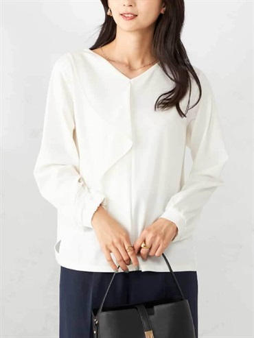 網紗層次上衣(米白色(80)/36)