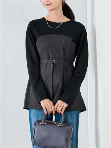 胸衣拼接上衣(黑色(94)/36)